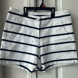 Nautica Women's Navy and White Striped Shorts